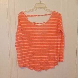 Junior small thin long sleeve pink white, strappy back shoulder